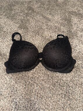 Victorias Secret Pink Black Lace Push-Up Bra Women Intimates Size 32B